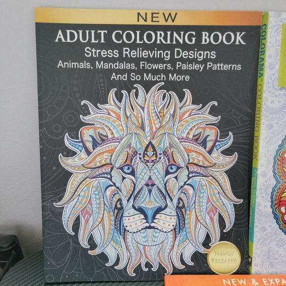 Adult Coloring Books (Lot 3) Colorama/Animal Designs/Stress Relieving Design - Picture 2 of 8